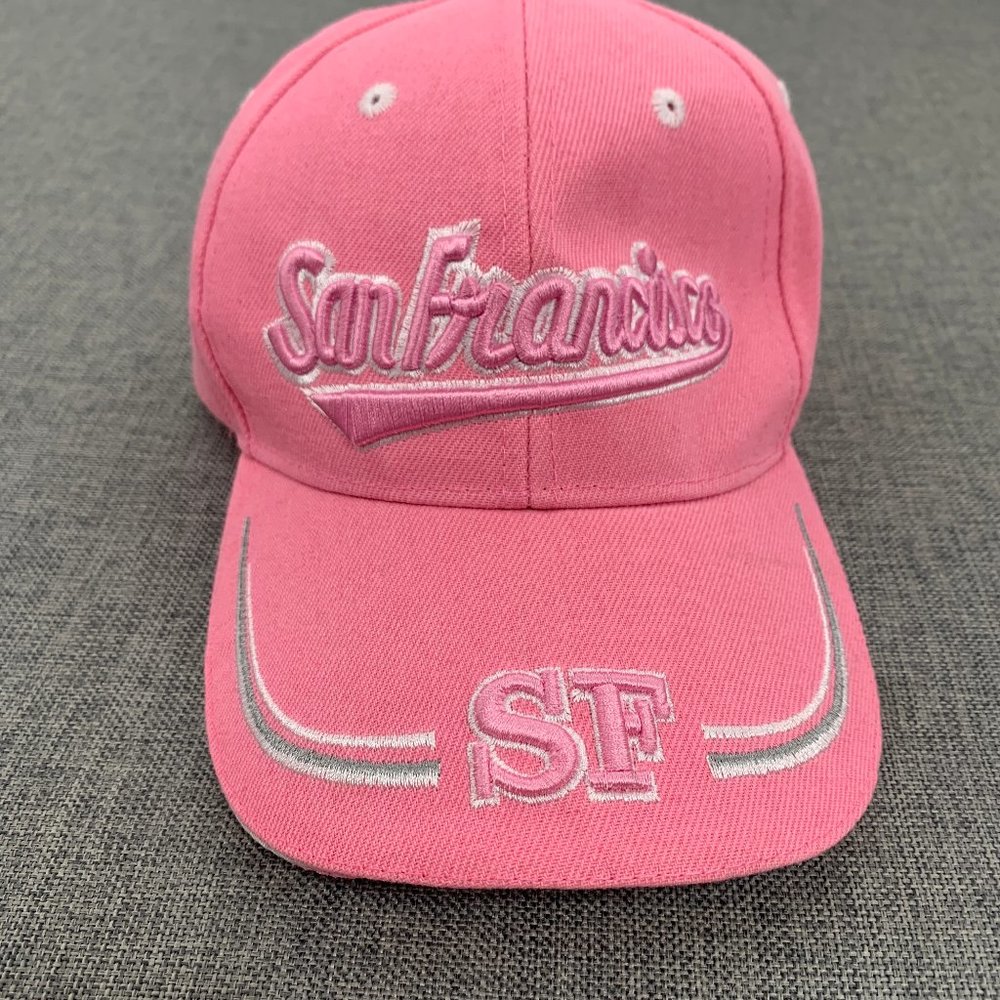 San Francisco Pink Baseball Cap‎ Embroidered Adjustable Strap Hat Acrylic